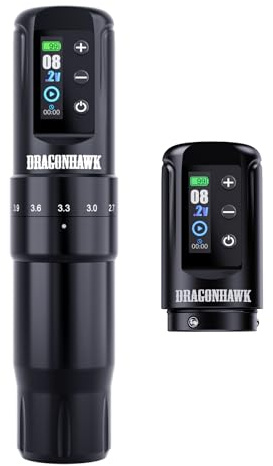 Dragonhawk Atom2 Pro Tattoo Maschine Pen kabellose Tätowiermaschine Rotary Akku Tattoo Gun 7 Strokes Length 2000mAh Batterie für Tattoo Anfänger