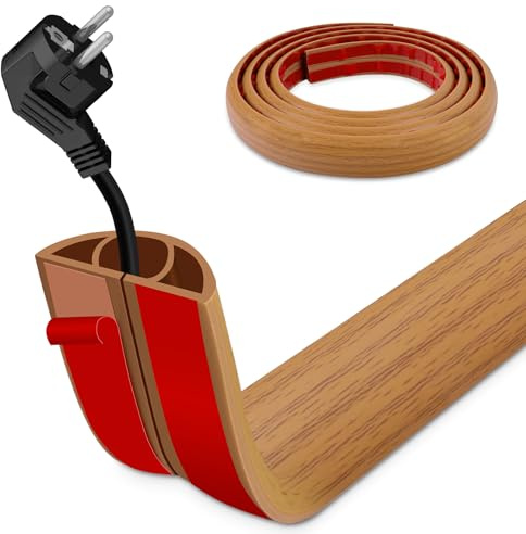 Goulotte Passe Cable Autocollante 1m pour Sol et Mural, Cache Cable et Passe Cable Sol Idéal pour Un Cache Fil TV Mural - Anti-Trébuchement, pour Maison, Bureau, Entrepôt