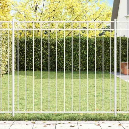 Clôture de jardin en acier blanc, 7,5 kg, durable, pour terrasse et jardin, panneaux brise-vue, brise-vue d'extérieur