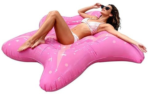 BommFu Flotador Piscina - Estrella Hinchable Dibujos Animados Acuático - Hamaca Flotante Piscina Adultos Sillón Flotante | Exterior Jardín Playa Lago Río Natación Bronceado