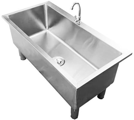 CSXSXAUO Fregadero de Acero Inoxidable con Patas Ajustables y bajante de una Llave para una Limpieza fácil en Uso doméstico y Comercial.