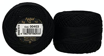 Anchor 4596012-00403 Stickgarne, 100% Baumwolle, 403, Stärke 12, 56m, 56 Meter