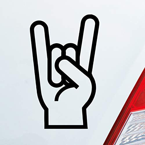 Hellweg Druckerei Gabel Rock Heavy Metal Gruss Pommesgabel Auto Aufkleber Sticker Heckscheibenaufkleber