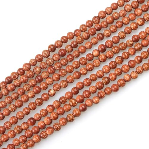 4mm Natural Gold Sandstone Beads Round Semi Precious Gemstone Loose Beads for Jewelry Making (90-100pcs/strand)