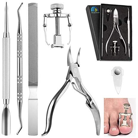 Eingewachsene Zehennägel Set, MojiDecor Professionelle Nagelpflege Set, 6PCS Premium Edelstahl Maniküre & Pediküre Set, Nagelzange Nagelschieber Nagelfeile und Eingewachsene Zehennagel Werkzeug