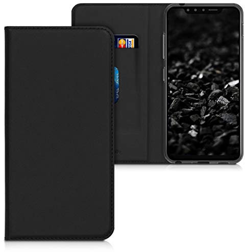 kwmobile Hülle kompatibel mit LG G8s ThinQ - Kunstleder Handy Schutzhülle - Flip Cover Case Schwarz
