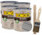Bondex Öllasur 4 x 0,75 l premium Holzlasur aus natürlichen Ölen inkl. Pinsel und Rührholz der Langzeitschutz für Holz im Aussenbereich (metallic grau)
