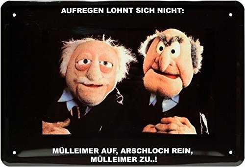 Tin Sign Muppets Statler Waldorf lustiger Spruch witzig fürs Büro Werkstatt - Dekorative Schilder - Zinn - 20x30 cm