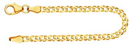 EDELIND Feines Armband Damen Herren Echt Gold 2.9 mm Zwillingspanzerkette aus 333 Gelbgold Goldarmband Länge 21 cm mit Geschenk Box Made in Germany