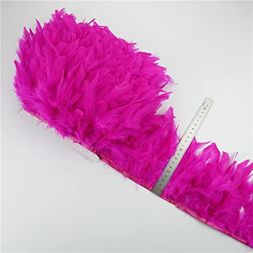 LISYANG 2 Meter langes Band mit Truthahn-Federn und Fransen, bunt, 12,7 - 15,2 cm, Federbordüre, Kleid, Federn, Lampe, Zubehör, Hochzeit, Party-Dekoration