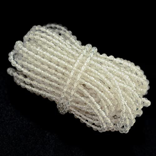 FQTANJU Rollo- und Raffrollo-Perlenkette, transparentes beigefarbenes Kunststoffband, 9,1 m, POM-C, 4,5 mm x 2,5 mm, 17 Perlen, Thermoisolierung, Fenster, Tür