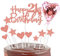 11pcs Rose Gold Happy 21st Birthday Cake Toppers,Personalised Cake Topper for Man&Woman Man&Woman,21st Birthday Cake Decorations Glitter Cupcake Toppers Cake Toppers Kits 5 Star 4 Heart with Balloon