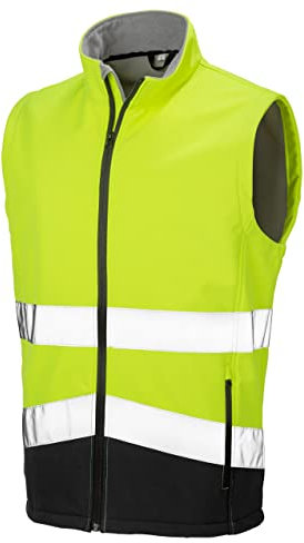 Result Safe-Guard R451X Herren Druckbar Sicherheit Softshell Weste - Fluoreszierendes Gelb/Schwarz - L