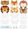 Landifor 24 Stück Tiermasken zum Ausmalen Tier Papiermasken bemalen Kinder Partymaske leere Waldtiermasken Bastelarbeiten für Jungen Mädchen Geburtstage Dschungelthema Party Cosplay