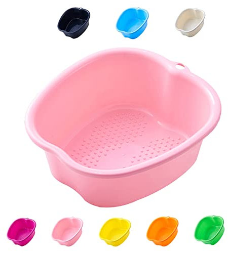 Pediluvio Idromassaggio Grande Plastica Vasca per Pediluvio, Piedi Cura Bagno Spa, per Pedicure Rilassare Disintossicazione e Massaggio, Sbarazzarsi di Calli Cuticole Pelle Morta (Pink)