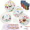 VINTAGE EMBROIDERY V.E. Anfänger Stickerei-Kit, 4-Sätze Erwachsener Stickerei-Kit zu lernen 30 verschiedene Stiche für Handwerk Liebhaber, Tier Kreuzstich-Set mit Farbfäden und Werkzeugen