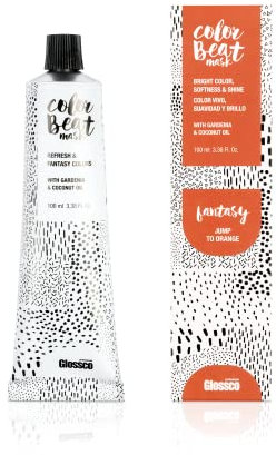 Grupo Almagro Glossco, Color Beat Mask, Coloración Semipermanente Profesional en Crema. Hasta 17 tonos de Fantasia y Pastel. Fácil aplicación, 100 ml (Naranja (Jump to orange))