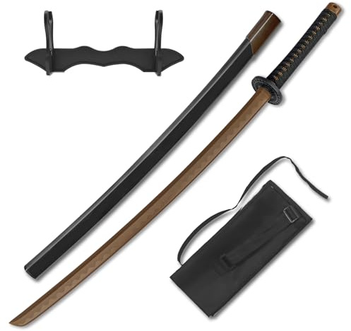 BJDJ Katana Sword high Toughness Polypropylene Performing Training (41) Black Katana Practice Scabbard Cosplay Aikido (Brown)