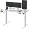 SANODESK QS1+140 * 60 Electric Standing Desk Height Adjustable Standing Desk With Memory Smart Panel Sit Stand Table With Hooks and Cupholder for Home Office (White Frame+ White Desktop)