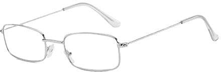 FROVOL Small Square Alloy Frame Glasses Retro Reading Glasses Anti Women Light Lens Glasses Metal Presbyopic Clear R6K3 Men Glasses Blu