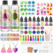 JIDJIX Epoxidharz Set Anfänger, 2 teile 400ml Glasklar Resin harz Gießen Set Mit Epoxidharz Formen, Farbe, Pailletten DIY Schmuckherstellung für Ohrringe, Halskette, Schlüsselbund