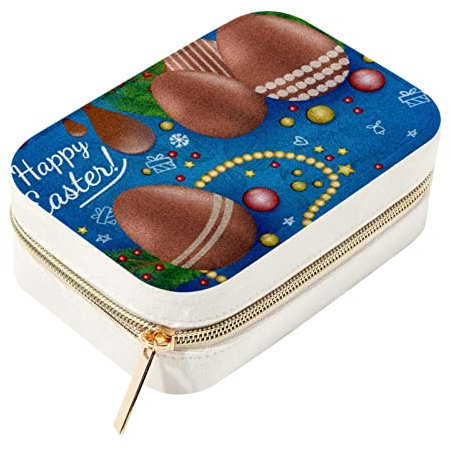 Caja de almacenamiento portátil de doble capa con diseño de huevo de Pascua de chocolate