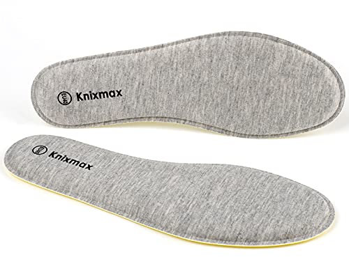 Knixmax Memory Foam Einlegesohlen für Herren Damen - Weiche Schuheinlagen Atmungsaktive und Bequeme Einlagen, geeignet für Sport und Alltag Hellgrau 39EU