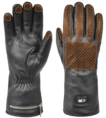 30seven - Beheizbare Lederhandschuhe - Außenmaterial 100% Ziegenleder, Futter 100% Polyester - 2 Batterien mit 2 Wärmestufen & Ladegerät