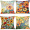 ZWJD Blumen Kissenbezug 40x40 4er Set Outdoor Kissen Dekokissen Leinen Kissenhülle Kissenbezüge Florales Aquarellgemälde Kissenhüllen für Sofa Wohnzimmer Zierkissen 40x40cm