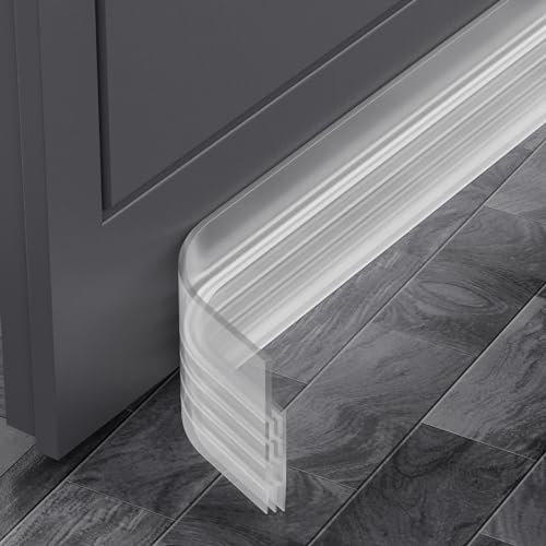 MARICATO 3 Stücke Türdichtung Zugluftstopper für Türen 300cm, Zuschneidbare Türdichtung Selbstklebend gegen Insekt, Türdichtung Unten für Schallschutz, Kälteschutz& Haustür Dichtung (Durchsichtig)
