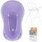 Hylat Baby Babybadewanne mit Gestell und Abfluss - TÜV Rheinland zertifiziert - ergonomisch und komfortabel für Neugeborene und Babys - Lite-Kollektion - Farbe: Lila, Motiv: Yeti