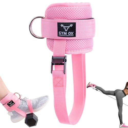 Dumbbell Foot Attachment,Ankle Strap for Dumbbell and Cable Machine Women,Feet Weight Lifting,Feet Dumbbell Attachment,Tibialis Trainer,Cable Kick Back Ankle Straps Pink 1Pc
