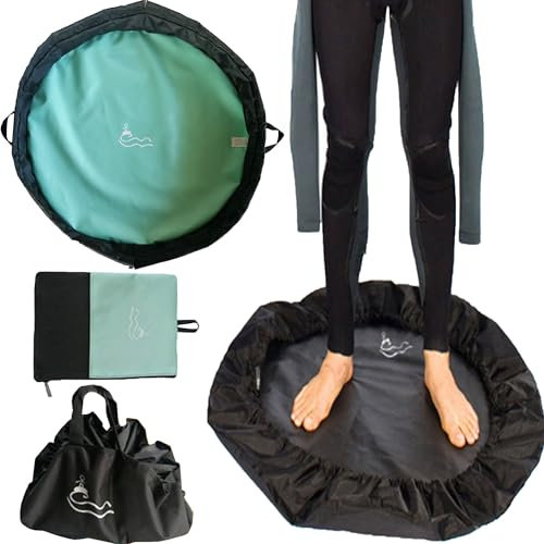 SUQ Wasserdicht Wechselmatte Neoprenanzug, Neoprenanzug-Wickelunterlage, Wetsuit Strand Wickelunterlage, Wasserdichter Neoprenanzug-Wechselsack für Frauen, 2 In 1 Change Mat Surf, Surfer (Himmelblau)