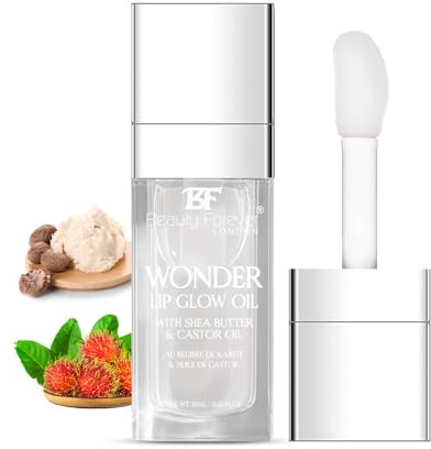Beauty Forever Wonder Lip Glow Oil, & Lip Gloss, Tinting Lip Balm Hydrating & Nourishing Lipstick 6mls (06 Haze Vanilla Blossom)