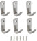 AUXBC Ganchos de pared en forma de J, ganchos de acero inoxidable, ganchos de montaje en pared de un solo agujero para colgar abrigos, ropa, sombreros, bolsos, toallas, con tornillos, color plateado,