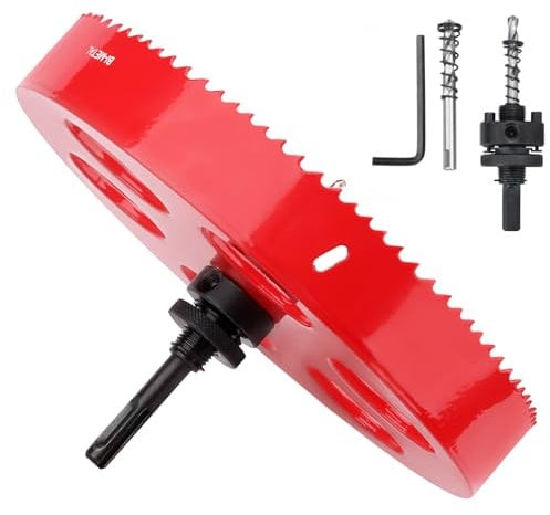 hsawbit 300mm Hole Saw with SDS Plus Shank,300mm Hole Cutter HSS BI-Metal for Wood,Plywood,PVC,Drywall and Metal Sheet