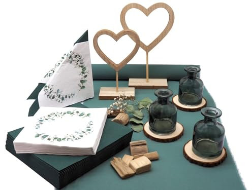ZauberDeko Tischdeko Eukalyptus Grün Botanical Hochzeit Greenery Geburtstag Deko 20 Personen