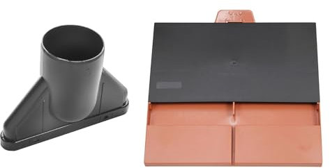 Klober Uni-Plain Tile Vent + Adaptor to 100mm (Terracotta)