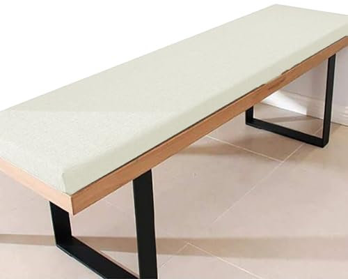 Yekuhe Sitzkissen 60x30 80x30 100x30 100x40 Bankkissen Bankauflagen für Fensterbank 3/5cm Dickes Waschbare Abnehmbarer Sitzkissen für Gartenbank Esstisch, Bank, Drinnen(Beige,90x35x5cm Thick)