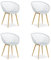 Homestyle4u 2819, Gartenstühle 4er Set Balkonstühle Wetterfest Kunststoffstühle Grau Terrassenstühle Küchenstühle Bequem