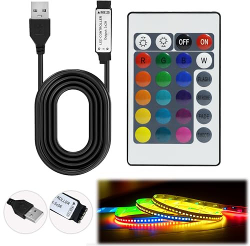 LANAFAY 5V-24Keys USB IR RGB Strisce Controller Controller Wireless