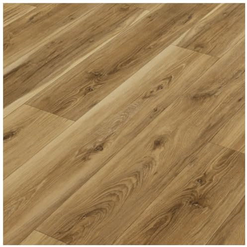 HORI Klick Hartvinylboden aus hochwertigem SPC ohne PVC, Katoomba, rustikale Landhausdiele, 1,768 m², Trittschalldämmung, wasserfest, für Fußbodenheizung und Feuchträume geeignet,
