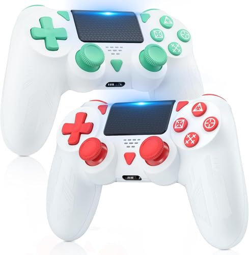 FOIRCEADAL 2Pack Wircless Controller for Ps-4 Gamepad with 6-Axis Motion Sensor Turbo Touch Pad Joystick for Ps-4/pro/slim/PC
