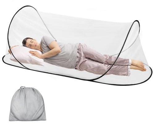 Zanzariera da Viaggio, Zanzariera Pop Up, Zanzariera Pieghevole Rapida, 200x80x56 cm, per Letto Singolo, Campeggio