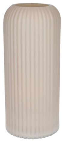 INNA-GLAS Dekovase ALBURGIS mit Rillen, Glas, Creme-matt, 25cm, Ø10cm | Blumenvase