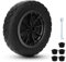 CROWNSHOP 14 Wheelbarrow Wheels PU Puncture Proof Solid 3.50-8 Wheel Solid Tyre Rim Wheel Tyre Heavy Duty Replacement Tire for Garden Trolley Barrow Go Cart