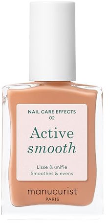 Manucurist Active Smooth 02 - Vernis à Ongles Soin Reparateur Lissant Bio-Sourcé Fini Voile Doré - Vernis a Ongle Lisseur, Durcisseur Ongles, Vernis Nude - Soin Ongles Abimes - Fortifiant Ongles