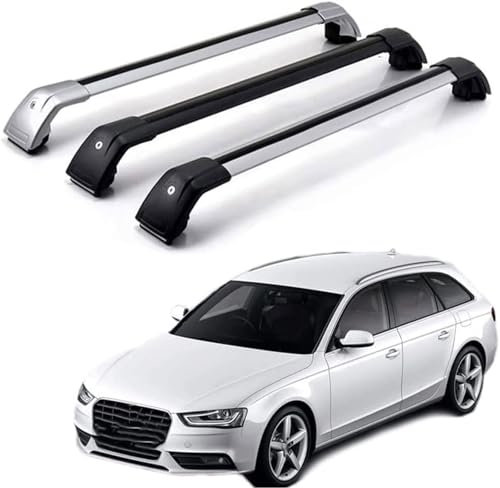 2 Stück Auto Querträger Dachträger für Audi A4 Avant 8K5 B8 2009-2013, Hochstabile Dachreling Rack Gepäck Querträger Relingträger Gepäckablage Car Zubehör,A Black