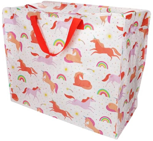 Rex London - Jumbo Storage Bag for Home Storage Strong & Durable - Unicorn | storage bags, moving bags, moving house essentials, clothes storage bag, garment tidy, house essentials, laundry bag