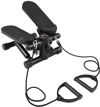 Cocoarm Mini -Stepper -Maschine mit Widerstandsbändern, LCD -Anzeige Mini -Treppen -Stepper - -Stepper für das Training, Lagerkapazität: 100 Kg/220 Lb, Stahlstruktur (Black)